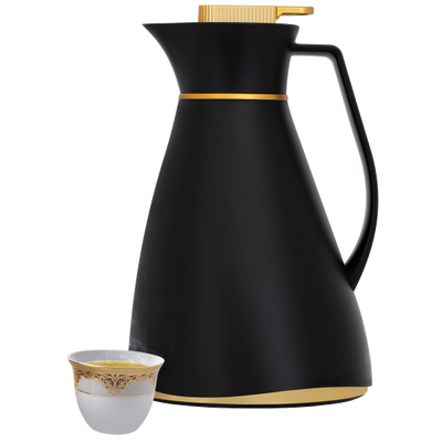 ترمس شيفون جلوري السيف غاليري، 1 لتر، حافظة داخلية زجاج حراري - أسود product image 1
