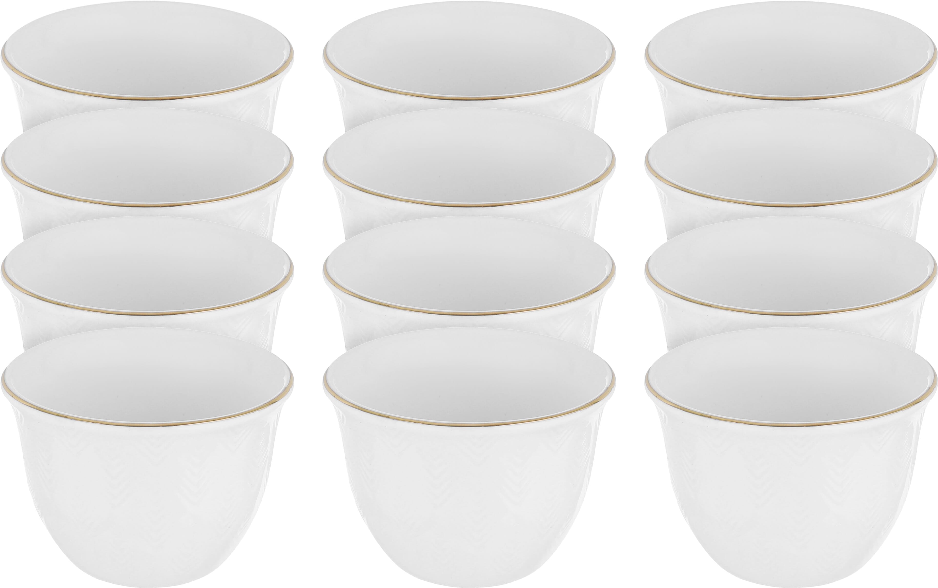 Al Saif Gallery Porcelain Arabic Coffee Cups Set, 12 Pieces - White product image