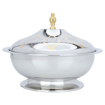 Gozi Alsaif Gallery Steel Presentation, 40 cm, Round Lid, Base - Silver product image 1