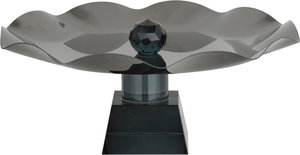 ستاند تقديم ستانلس استيل السيف غاليري، 28x28x12 سم، قاعدة مربع زجاج - أسود product image 2