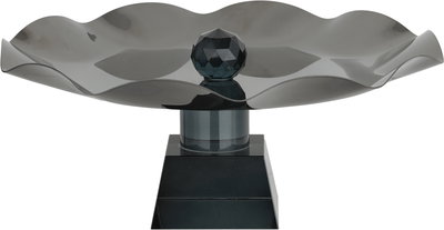 ستاند تقديم ستانلس استيل السيف غاليري، 28x28x12 سم، قاعدة مربع زجاج - أسود product image 2