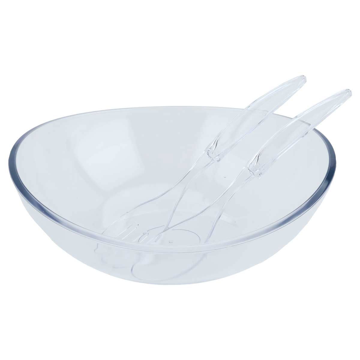 صحن سلطة اكريلك تركي السيف غاليري، 3 قطع، بملاعق شفاف - شفاف product image