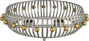 صحن تقديم ستانلس استيل السيف غاليري، 33x33x10 سم، دائري مسطح، قاعدة - فضي ذهبي product image 2