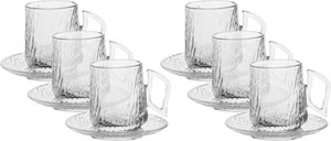 طقم بيالات شاي زجاج السيف غاليري، 12 سم، صحون، 12 قطعة - شفاف product image