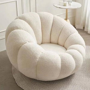 Modern Metal Chair, 70×100×95 Cm, Boucle Fabric And Foam - White product image