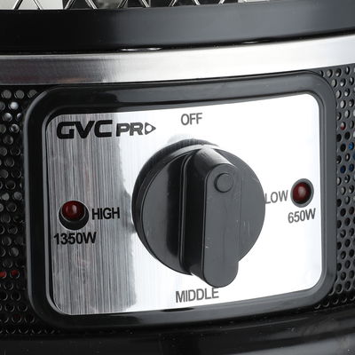 دفاية كهربائية جي اف سي برو، 650/2000 واط، 6 شمعات، 3 اعدادات تحكم، GVCHT-1503R - اسود فضي product image 8