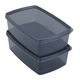 طقم علب تخزين بلاستيك السيف غاليري، قطعتين، 1 لتر - رمادي غامق product image 1