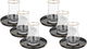 Al Saif Gallery glass tea canteen set, black saucer with golden font, 12 pieces - black product image 1