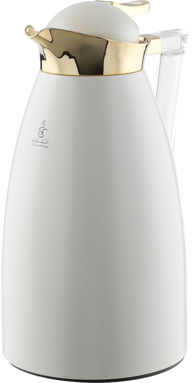 ترمس السيف غاليري، قطعتين، 1/1 لتر، بيد شفاف، حافظة داخلية زجاج حراري، هيكل خارجي استيل - بيج product image 8