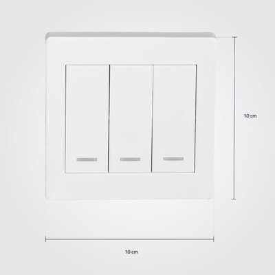 Hume 3-way smart switch, IP20 protection rating, Wi-Fi supported, 10 x 10 cm - White product image 3