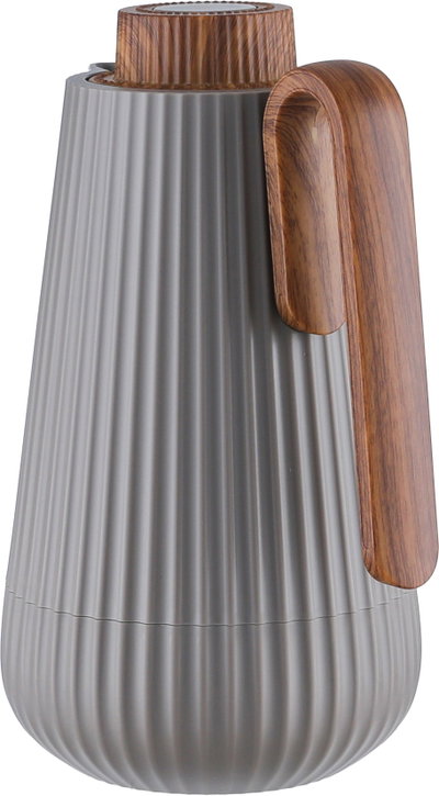 Glory Thermos, 0.7 Liter, Wooden Handle, Glass Interior, Wooden Pump - Cappuccino product image 3