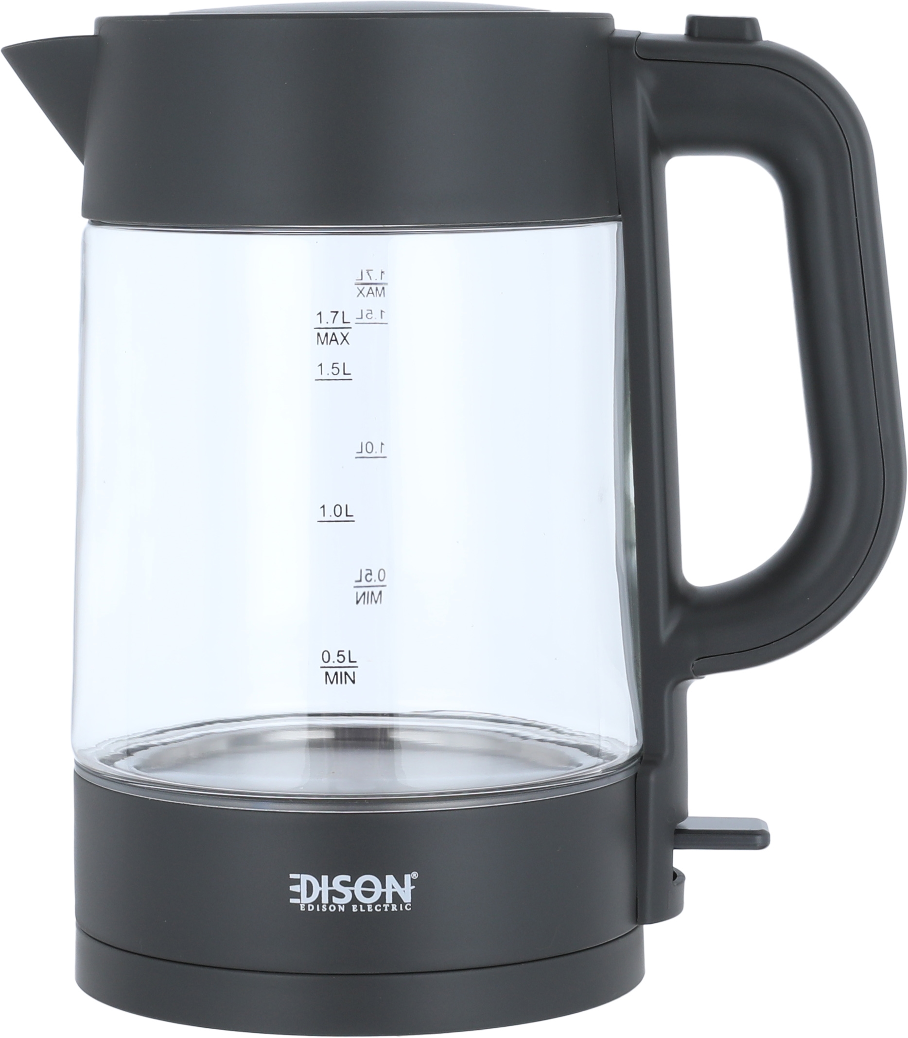 غلاية مياه كهربائية زجاج إديسون، 1.7 لتر، 2200 واط، K727NN - شفاف رمادي غامق product image