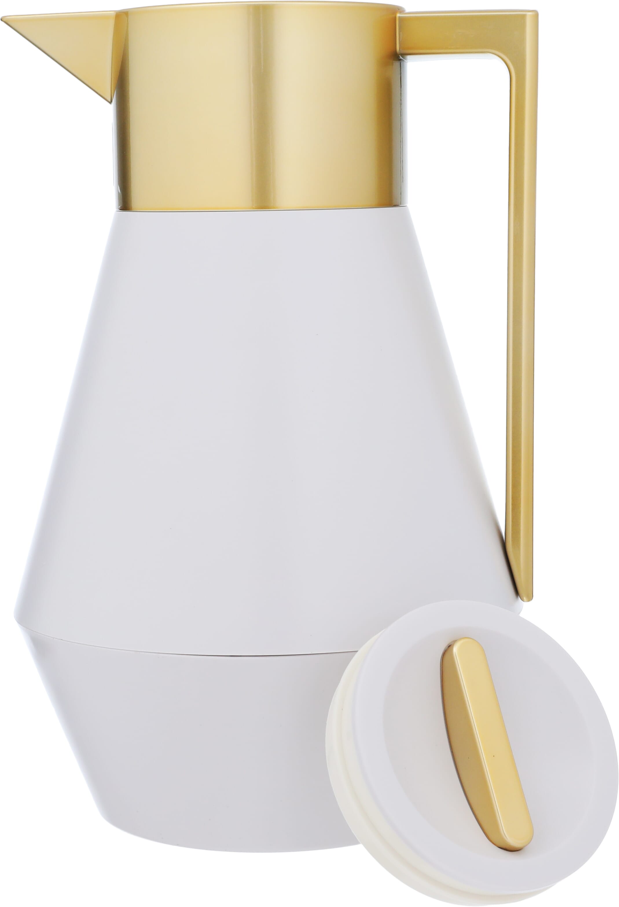 Everest Thermos, 1 liter, golden handle, thermal glass inner shell, plastic outer shell - golden white product image 2
