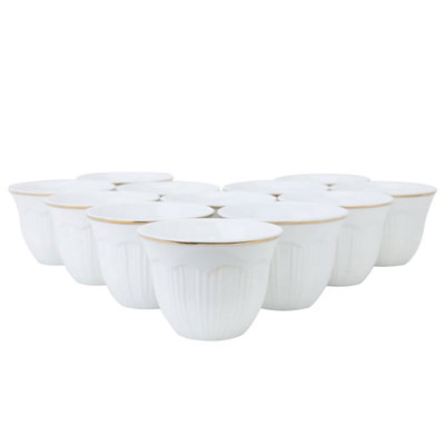طقم فناجين قهوة عربي بورسلان السيف غاليري، 12 قطعة - أبيض product image 1