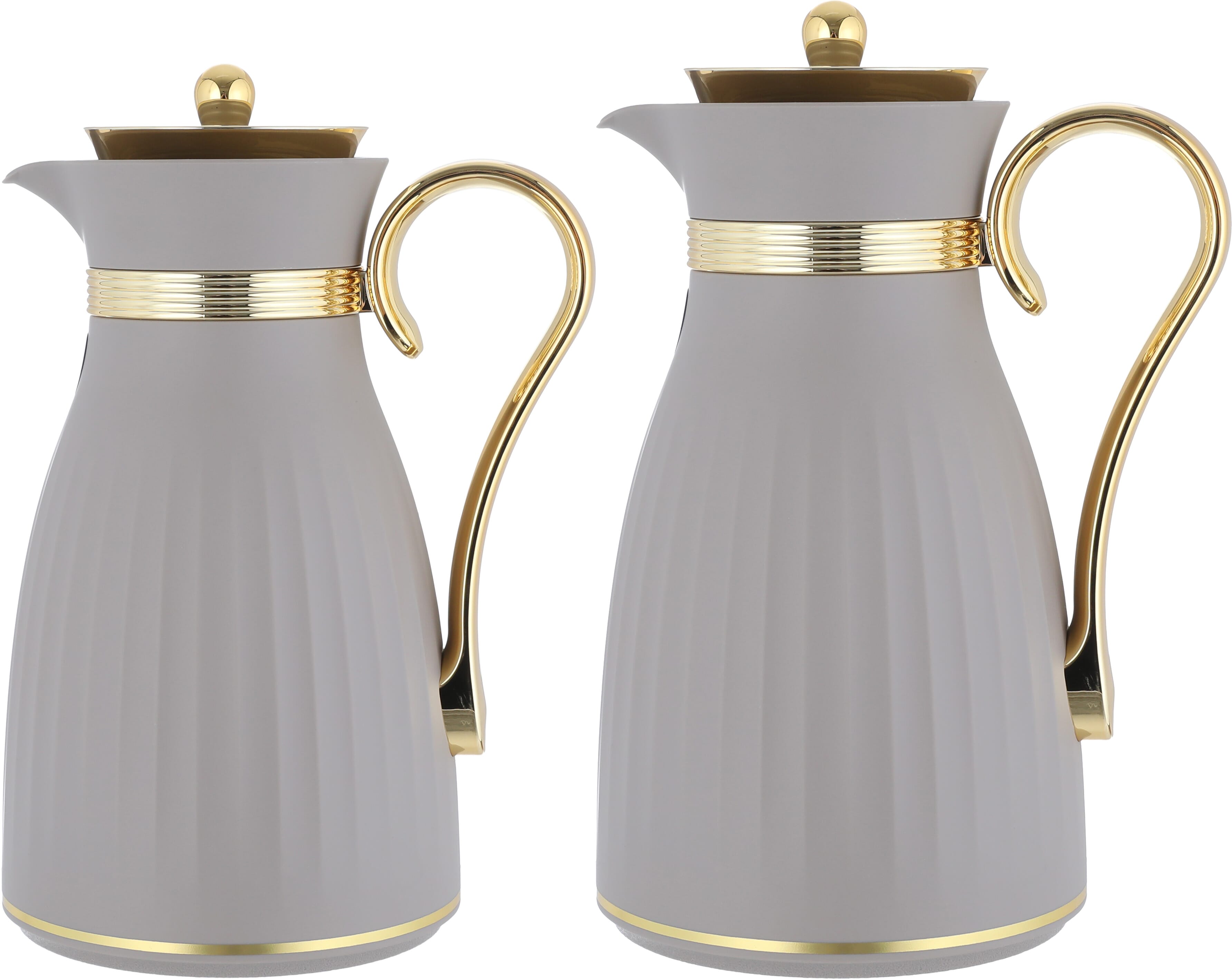 Al Saif Gallery Danat thermos set, 1/0.7 liter, thermal glass inner shell, plastic outer shell - light gray product image
