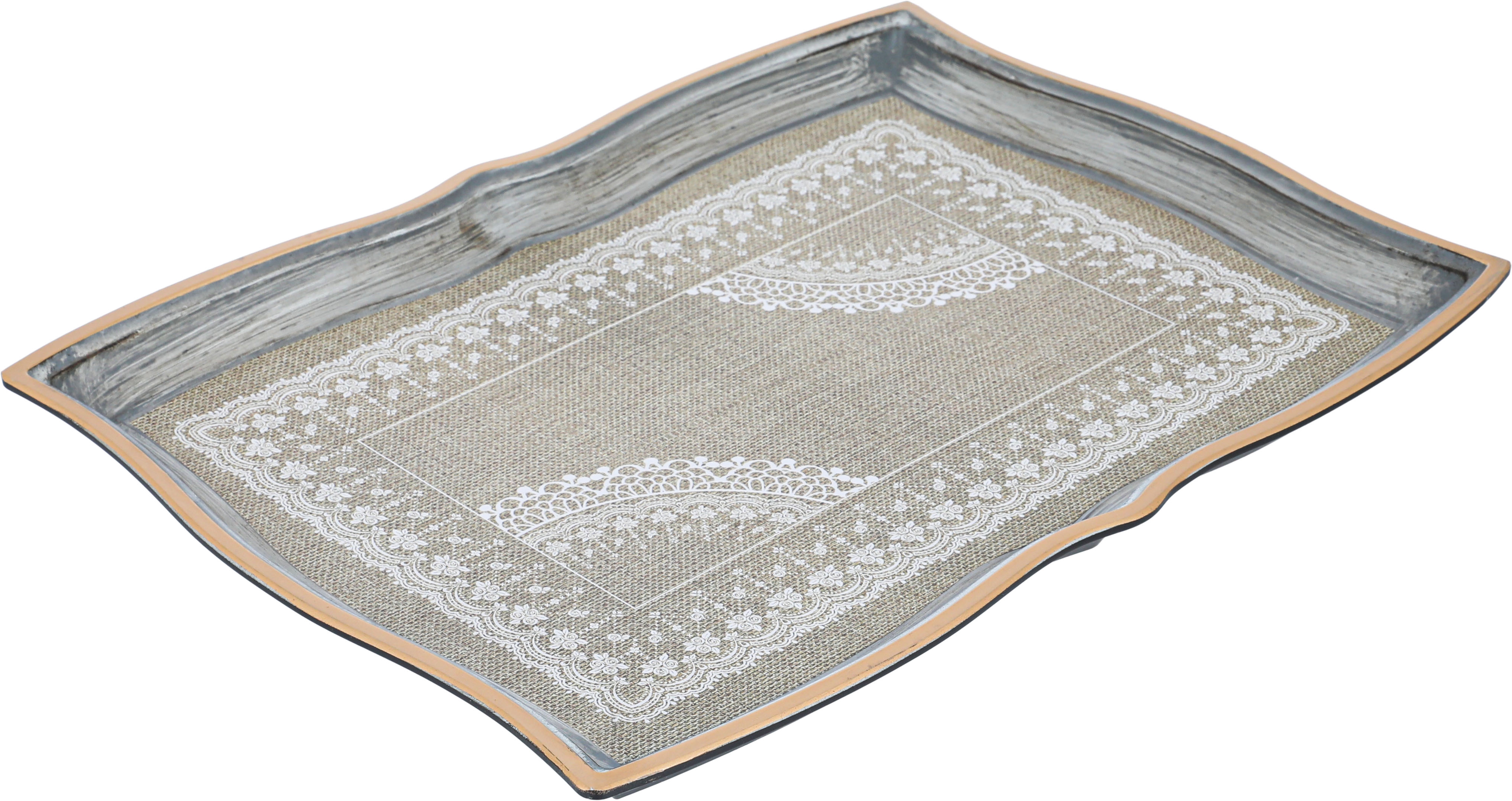 صينية تقديم بلاستيك السيف غاليري، 43x32x2 سم، مستطيل - بيج product image 2