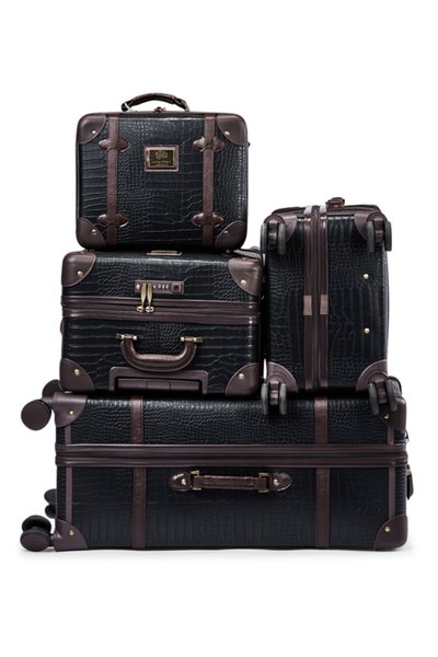 Limra LMA-7053 Artificial Leather Luggage Set, 4 Sizes, 4 Wheels, 360 Degree Rotating - Black Brown product image 2