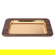 Steel tray with Saif Gallery wood edge, 40 x 26 x 3 cm, small rectangle - gold product image 1