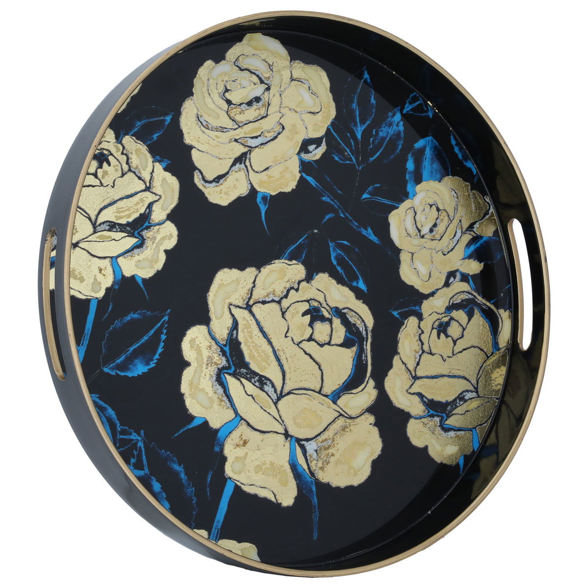 Al Saif Gallery Acrylic Serving Tray, 37X37X4.3 Cm, Round - Black Color product image 2