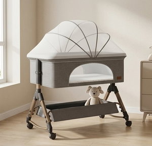 سرير اطفال حديد، 80×50 سم - رمادي product image 2