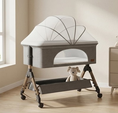 سرير اطفال حديد، 80×50 سم - رمادي product image 2