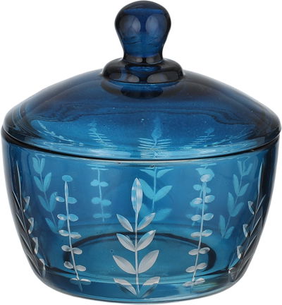 طقم تقديم بيالات فناجين سكرية زجاج السيف غاليري، 11 سم، 26 قطعة، مشجر - أزرق شفاف product image 5