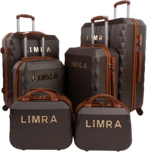 Limra ABS Luggage Set, 6 Sizes, 4 Wheels, 360 Degree Rotating, LMA-1038 - Brown product image