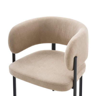 كرسي مودرن حديد ضد الصداء، 75×56×58 سم، قماش شانيل - كوفي product image 3
