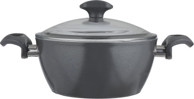 طقم قدور جرانيت تركي فالز، 7قطع، غطاء زجاج - رمادي غامق product image 7