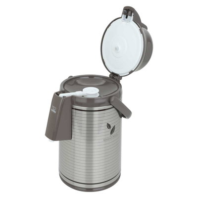 Al Saif Gallery Japanese Abu Elephant Squeeze Thermos, 2.5 litres, thermal glass inner container, stainless steel outer shell - beige brown product image 3
