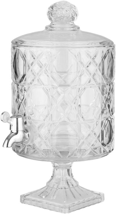 Al Saif Gallery Glass Drink Dispenser, 20x20x40 cm, Base, Lid - Transparent product image 2