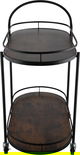 Al Saif Gallery Wooden Serving Trolley, Steel Handle, Two-Tier - Black Brown product image 3