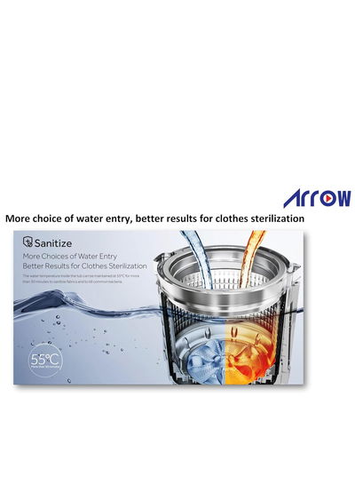 Arrow RO-15TLH Top-Loading Automatic Washing Machine, 14 kg, 9 Programs, 700 RPM, LED Display - Black product image 6