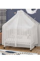 سرير اطفال خشب الصنوبر فان مومنت، 130×70 سم، مع ناموسية - ابيض product image 5