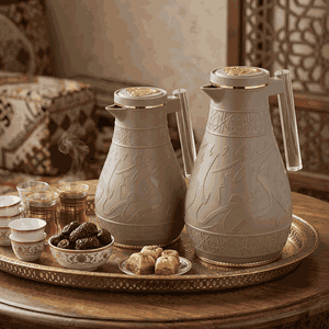 طقم ترامس كرم السيف غاليري، 1 / 0.65 لتر، 2 قطعة، حافظة داخلية زجاج حراري، ضغاط - كابتشينو product image 2