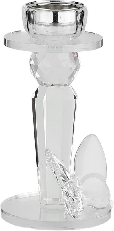 مبخرة زجاج السيف غاليري، قاعدة مزينة فراشة، 11x9x25 سم - شفاف product image 3