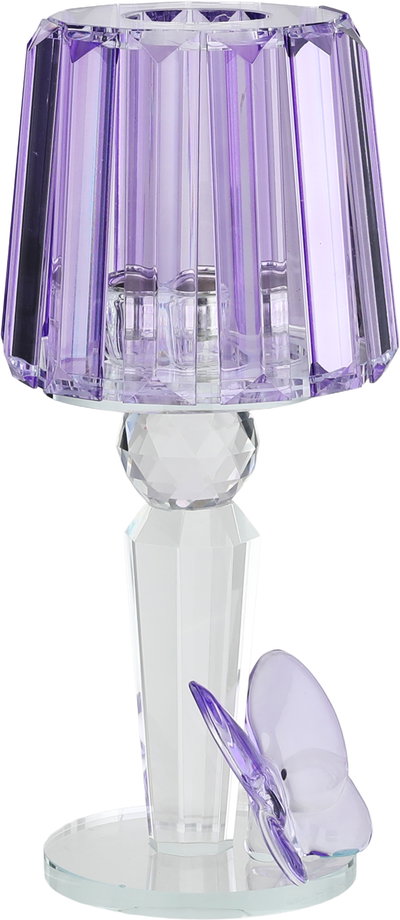 مبخرة زجاج السيف غاليري، قاعدة مزينة فراشة موف، 11x9x25 سم - شفاف product image 2