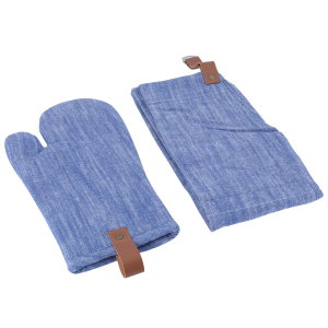 طقم قفاز مع مريله قماش السيف غاليري، قطعتين - أزرق product image 2