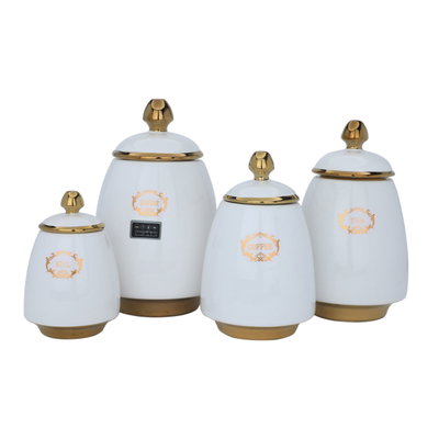طقم علب تخزين بورسلان السيف غاليري، 4 قطع - أبيض product image 2