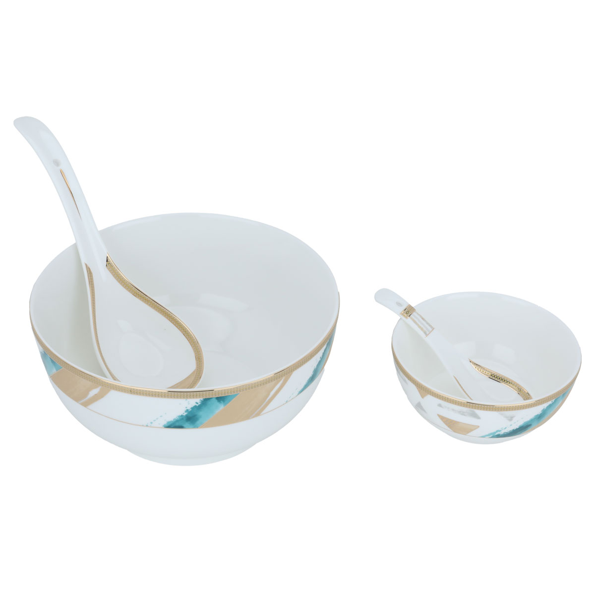 طقم سفرة بورسلان السيف غاليري، 62 قطعة - ابيض ذهبي product image 6