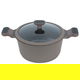 قدر طبخ جرانيت روبوست، 24سم، غطاء زجاج بسيلكون - بني فاتح product image 2