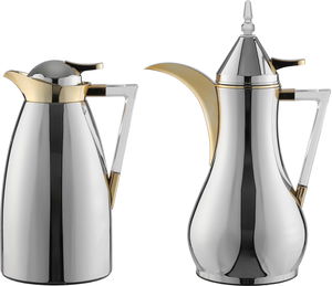 طقم ترامس زجاج حراري السيف غاليري، قطعتين، 1 /1 لتر - فضي product image