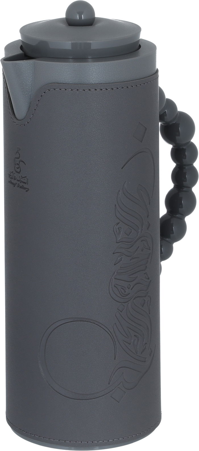 Al Saif Gallery Royal 7 glass thermos, 1 liter, plastic outer shell with leather cover - gray product image 3