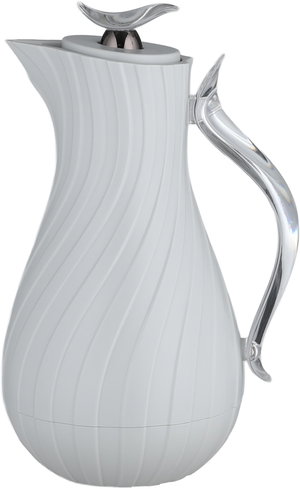 Glory Layal Thermos, 1 Liter, Glass Interior, Transparent Handle, Push-Button Lid - Light Gray product image 2