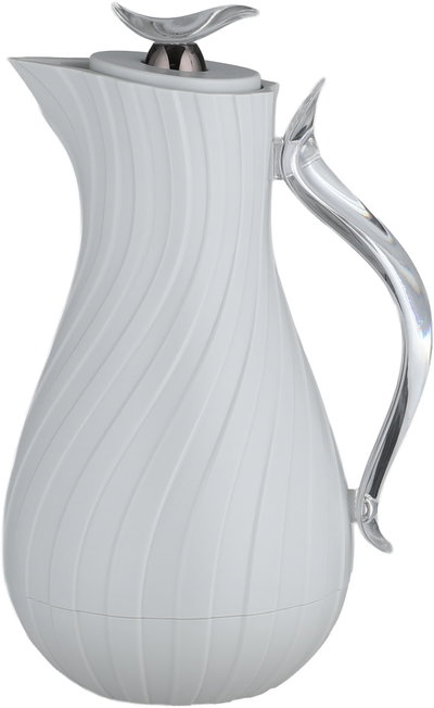 Glory Layal Thermos, 1 Liter, Glass Interior, Transparent Handle, Push-Button Lid - Light Gray product image 2
