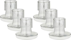 طقم بيالات زجاج السيف غاليري، 11سم، 12 قطعة، صحون بورسلان -  أبيض رمادي product image