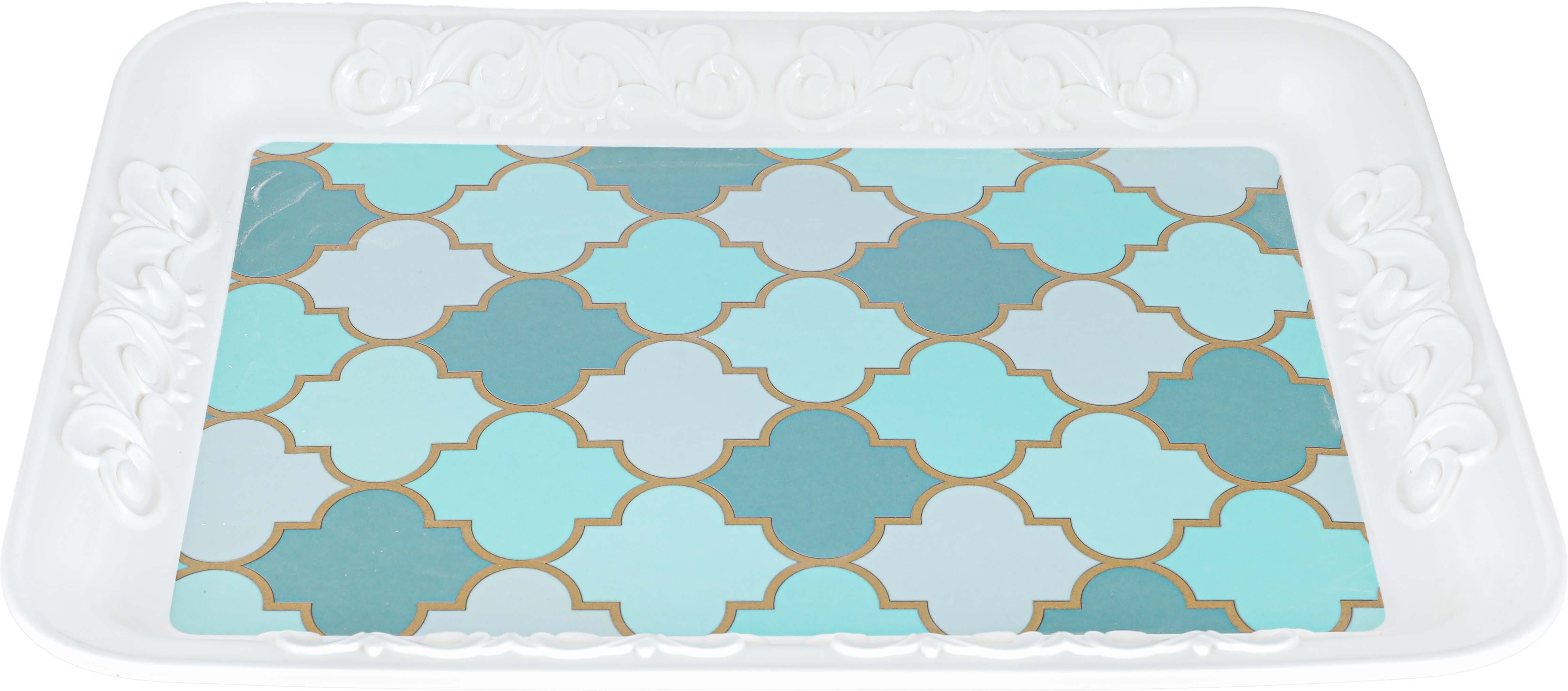 Al Saif Gallery Melamine Tofia with White Edges, 40 x 30 x 3 cm, Rectangle - Green product image