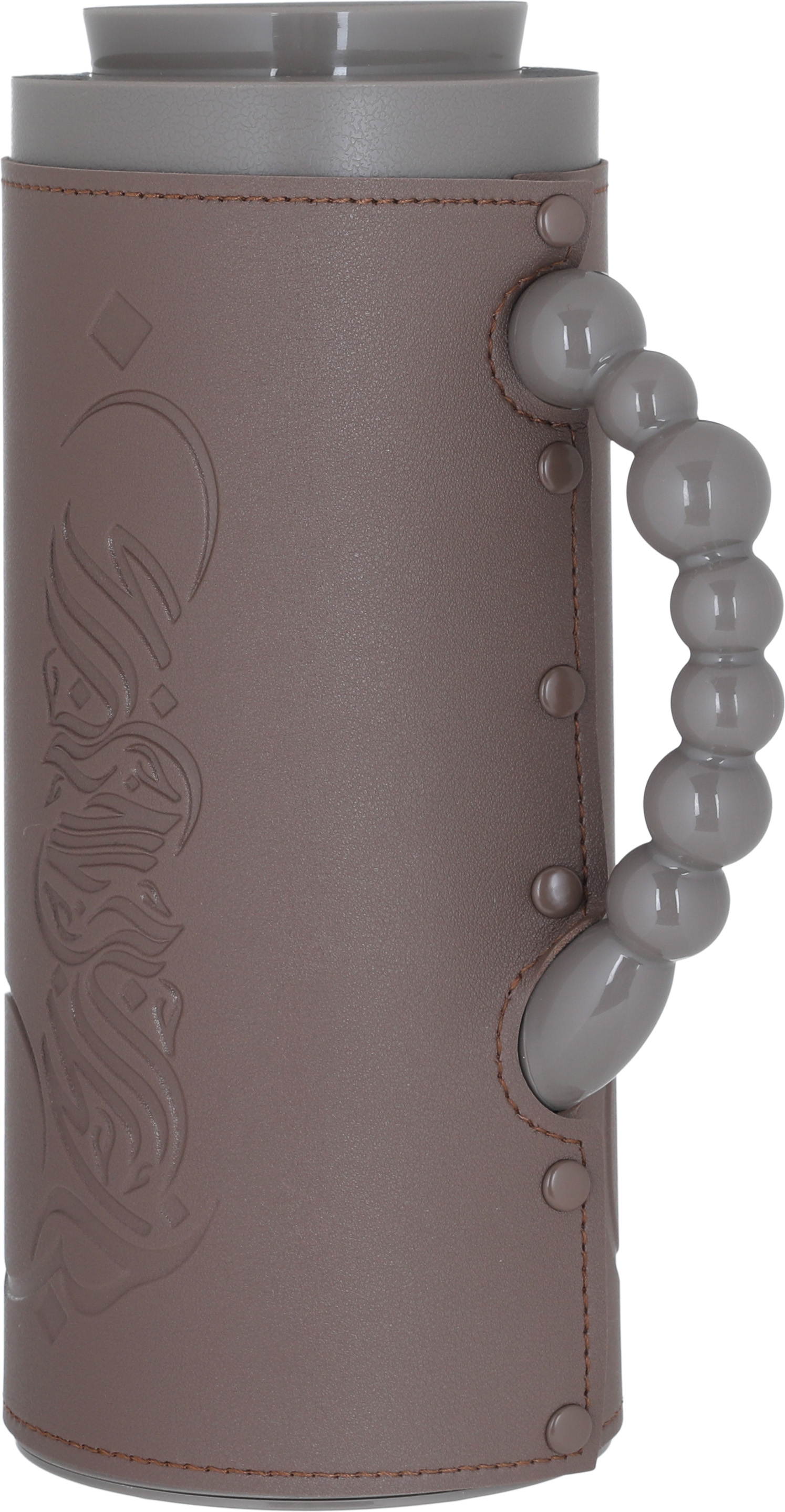 Al Saif Gallery Royal 7 glass thermos, 1 liter, with leather cover, glass inner case, plastic outer body - brown product image 2