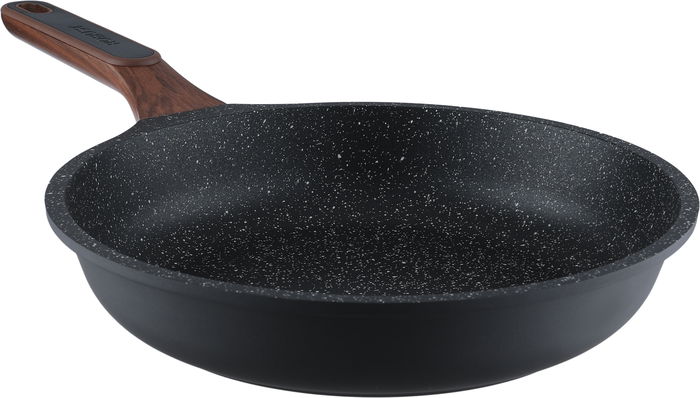Robust Granite cookware set with glass lid, wooden handle, 7 pieces - black product image 5