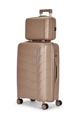 طقم شنط سفر بولي بروبيلين ليمرا، 4 مقاسات، 4 عجلات، بزاوية 360 درجة، LMA-PP502 - ذهبي product image 2